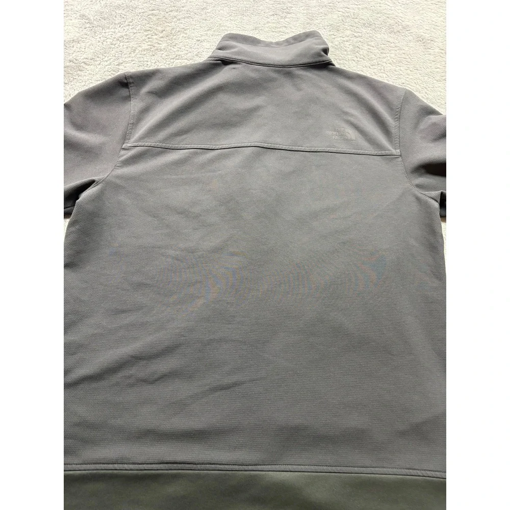 The North Face Mens Full Zip Jacket Dark Gray Textured‎ Stretch Mock Neck Large